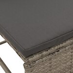 vidaXL Canapés d'extérieur Gris et gris foncé Rattan  verre trempé