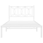 vidaXL Cadre de lit métal sans matelas et tête de lit blanc 107x203 cm