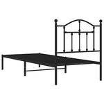 vidaXL Cadre de lit métal sans matelas avec tête de lit noir 90x200 cm