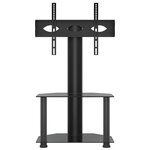 vidaXL Meuble TV d'angle 2 niveaux pour 32-70 pouces noir