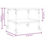 vidaXL Support d'imprimante à 2 niveaux chêne sonoma 50x40x38 cm