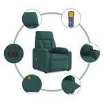 vidaXL Fauteuil de massage inclinable électrique Vert foncé Tissu