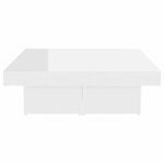 vidaXL Table basse blanc brillant 90x90x28 cm bois d'ingénierie