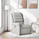 vidaXL Fauteuil de massage inclinable gris nuage tissu