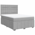 vidaXL Sommier à lattes de lit avec matelas Gris clair 160x200cm Tissu