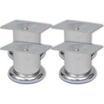 vidaXL Pieds ronds de canapé 8 Pièces Chrome 60 mm