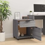 vidaXL Classeur mobile avec roues Sonoma gris 45x38x54 cm Bois