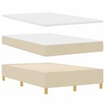 vidaXL Lit à ressorts avec tête de lit Crème 190 x 120 cm tissu