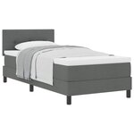 vidaXL Lit à ressorts avec tête de lit Gris foncé 90 x 190 cm tissu