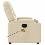vidaXL Fauteuil de massage inclinable Crème Tissu