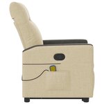 vidaXL Fauteuil inclinable de massage Crème Tissu
