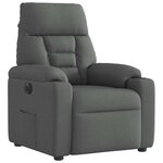 vidaXL Fauteuil inclinable électrique Gris foncé Tissu