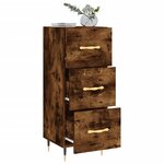 vidaXL Buffet Chêne fumé 34 5x34x90 cm Bois d'ingénierie