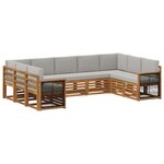 vidaXL Ensemble de canapés d'extérieur 7 pc Naturel et gris clair