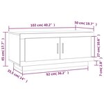vidaXL Table basse noir 102x50x45 cm bois d'ingénierie