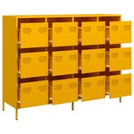 vidaXL Buffet jaune moutarde 135x39x103 5 cm acier laminé à froid