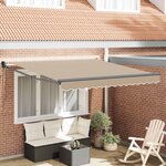 vidaXL Auvent Rétractable Beige 350 x 250 cm Polyester et Aluminium