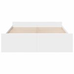 vidaXL Cadre de lit avec tiroirs blanc 140x200 cm bois d'ingénierie