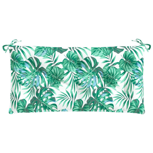 vidaXL Coussin de banc de jardin motif de feuilles 110x50x7 cm