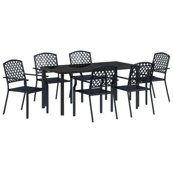 vidaXL Ensemble de salle à manger jardin 3 pièces en acier anthracite