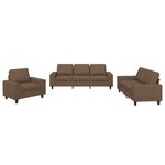 vidaXL Ensemble de canapés 3 Pièces marron tissu