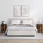 vidaXL Table de chevet 2 Pièces Chêne Fumé 39 5 x 30 x 50 cm