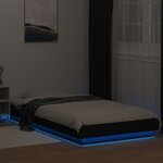 vidaXL Cadre de lit avec lumières LED sans matelas noir 90x200 cm