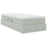 vidaXL Lit avec rangement et matelas Gris clair 90 x 190 cm Velours