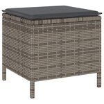 Ensemble de salle à manger de jardin 4 pièces avec coussins gris en poly rotin et acacia