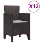 vidaXL Ensemble de salle à manger de jardin 13 pièces avec coussins marron poly osier