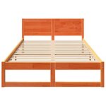 vidaXL Cadre de lit Marron cireux Bois massif 120 x 190 cm Cadre de lit