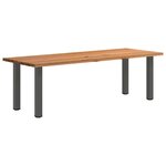 vidaXL Table à manger marron clair bois de chêne massif rectangulaire