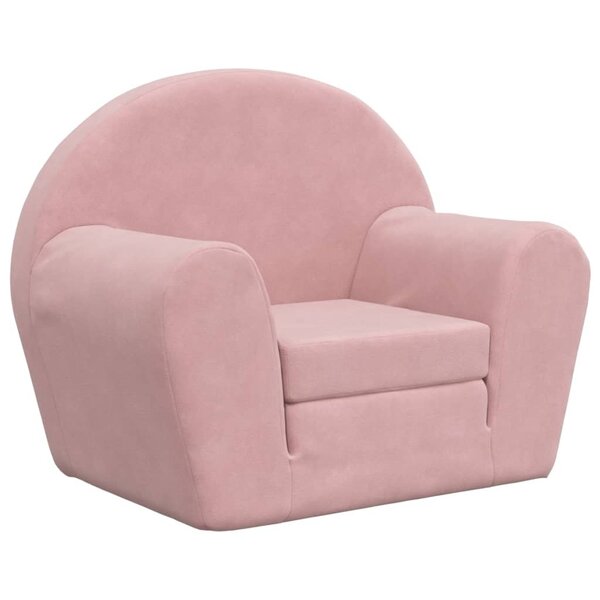 vidaXL Canapé-lit pour enfants rose peluche douce