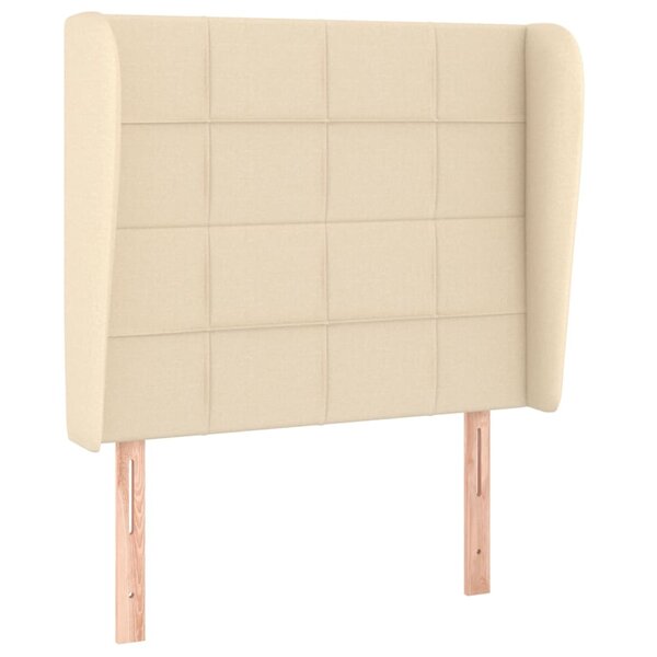 vidaXL Tête de lit avec oreilles Crème 93x23x118/128 cm Tissu