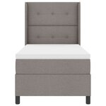 Lit Box Spring vidaXL avec matelas et LED Taupe 100x200 cm Tissu
