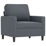 vidaXL Ensemble de canapés 3 Pièces avec coussins gris foncé velours