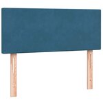 vidaXL Sommier à lattes de lit et matelas et LED bleu foncé 120x210cm velours