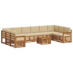 vidaXL Ensemble de canapés d'extérieur 11 pc Naturel et Beige