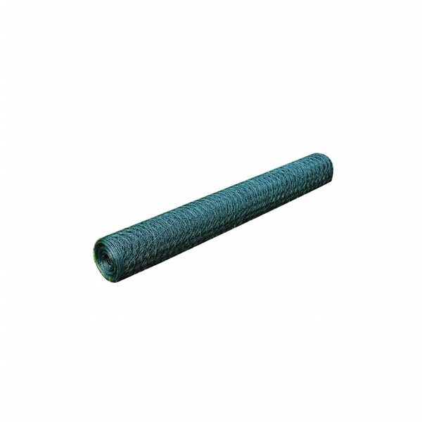 vidaXL Grillage à poule avec revêtement en PVC 25x0 5 m vert