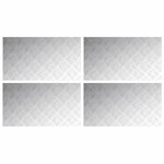 vidaXL Plaques à damier 4 Pièces Argent 90 x 50 cm Aluminium