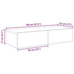 vidaXL Étagère murale avec tiroirs noir 80x33x17 cm bois d'ingénierie