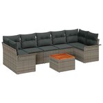 vidaXL Ensemble de canapé de jardin avec stockage 8 Pièces Gris polyrotin