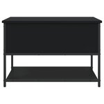 vidaXL Banc de rangement noir 70x42 5x47 cm bois d'ingénierie