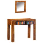 vidaXL Table de maquillage Marron miel en bois massif d'acacia