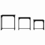vidaXL Table basse gigogne 3 Pièces Chêne noir 50.5 x 35 x 53 cm