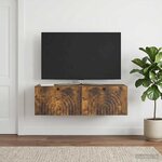 vidaXL Meuble TV mural Chêne fumé 99 x 41 x 30 cm Bois d'ingénierie