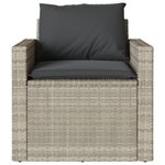 vidaXL Salon de jardin 4 Pièces avec coussins gris clair résine tressée