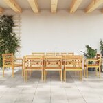 vidaXL Ensemble à manger de jardin 9 Pièces Bois de teck solide