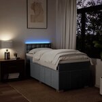 vidaXL Sommier à lattes de lit et matelas Gris clair 90x190 cm Tissu
