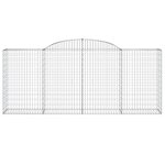 vidaXL Paniers à gabions arqués 15 Pièces 300x50x120/140 cm fer galvanisé